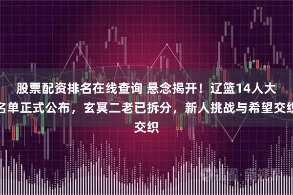 股票配资排名在线查询 悬念揭开！辽篮14人大名单正式公布，玄冥二老已拆分，新人挑战与希望交织